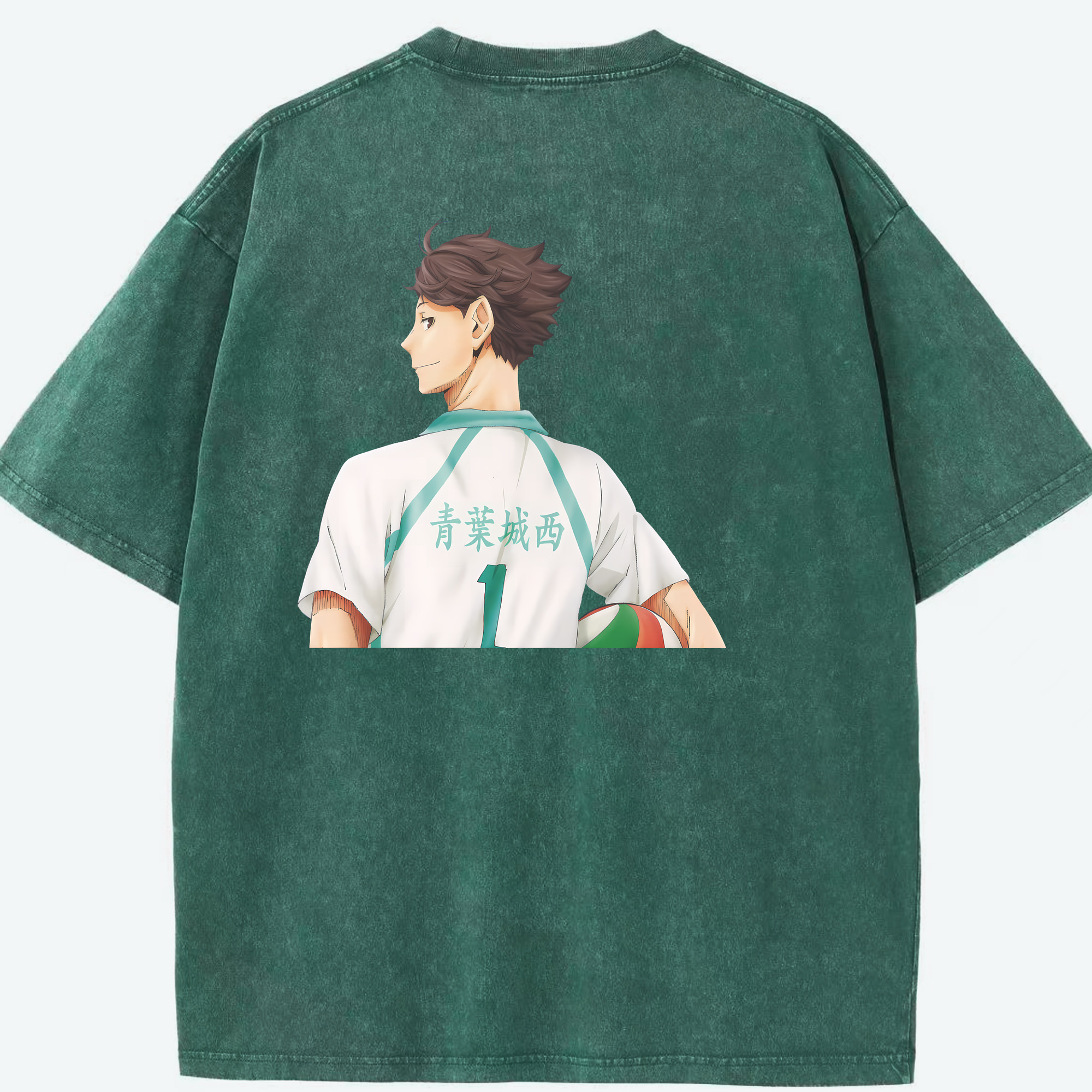 （画像用） ハイキュー!! Haikyu!! 綿100% ヴィンテージ風 半袖Tシャツ（背面プリント）